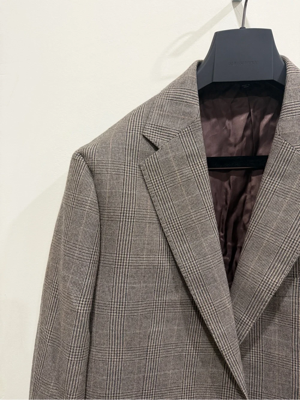J. Crew Brown Plaid Sport Coat Fabric by Abraham Moon size 44R new with tags